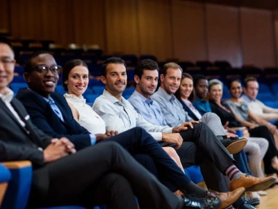 Business executives participating in a Cyber Security Conference.